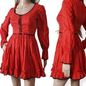 RARE VINTAGE 60's Tracy Petites Floral Bell-Sleeve Cottagecore Prairie Dress